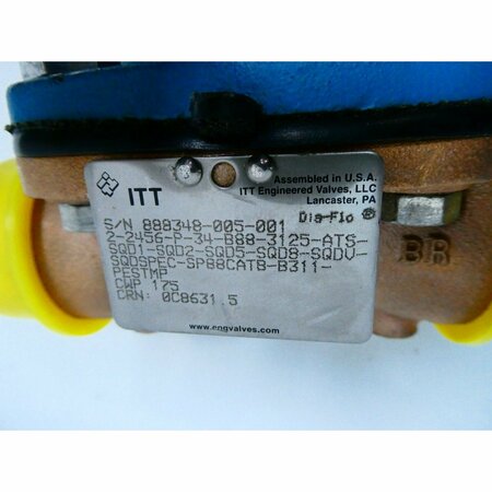 Itt DIA-FLO PNEUMATIC BRASS 2IN DIAPHRAGM VALVE 2-2456-P-34-B88-ATS-SQD1